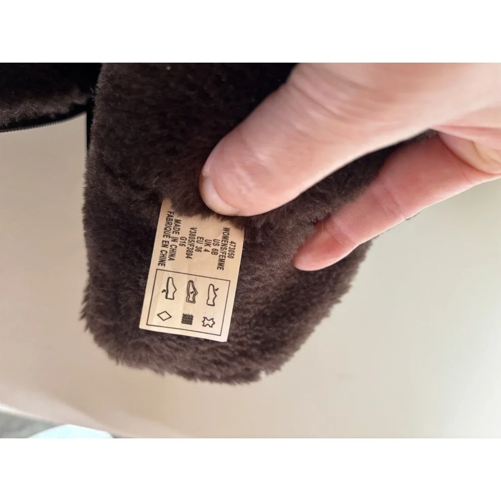 Lands' End Fuzzy Lined Tall Faux Suede‎ Brown Boots Winter Snow Women's 6B